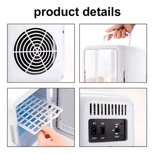Refrigerador Para Habitación,maquillaje Coche Con Calentado Capacidad 4 Litros