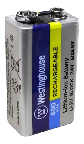 Batería Recargable 7.4v 600mah Li-9v600 Westinghouse- Mihaba