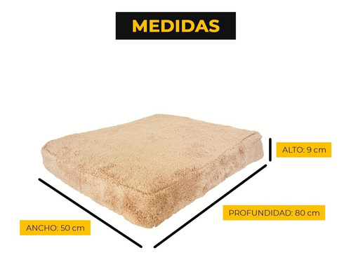 Imagen 4 de 7 de Cucha Perro Cama Para Perros Corderito 50x80 Espuma Beige