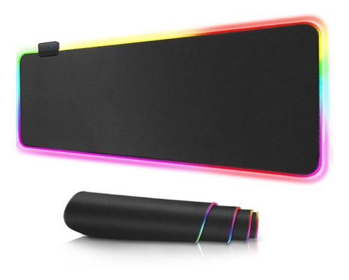 Mousepad Gamer Grande Com Led Rgb 7 Cores 80x30cm - Exbom