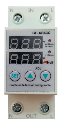 Imagen 4 de 7 de Protector Tensión Mono Seteable 63a Voltimetro Amperimetro