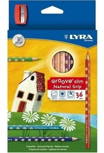 Lapices Lyra Grove Slim Natural Grip X 36 Microcentro 