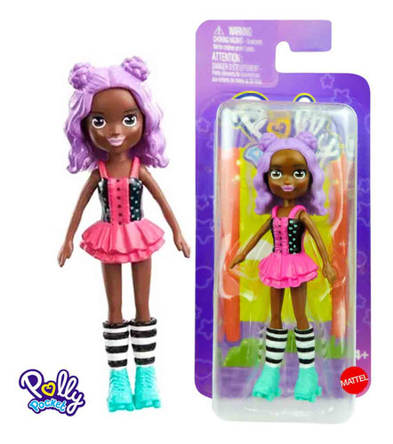 Polly Pocket - Mini Boneca Negra - Happy Hour - Mattel Hkv80