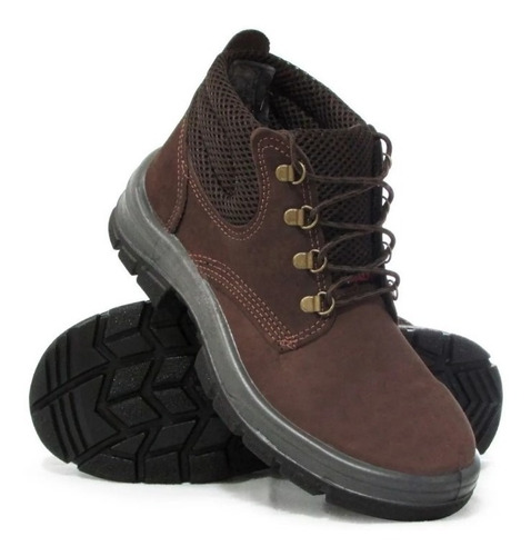 Bota De Amarrar Couro Nobuck Cafe Nr 40 Kala - 863076