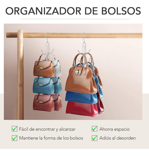 Organizador De Bolsos For Mujer, 2 Ganchos De Metal For
