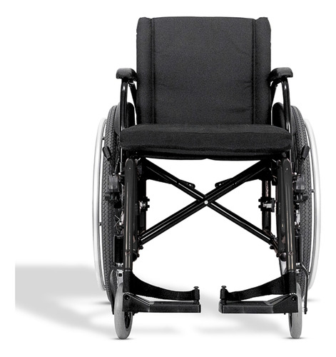 Cadeira De Rodas Avd Alumínio Avd 36 Cm - Ortobras Cor Preta
