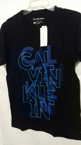 Playera Calvin Klein Cuello Vazul Marino