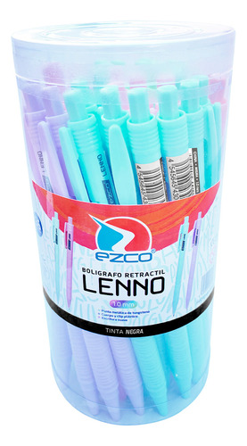 Boligrafo Lapicera Retractil Ezco Lenno X 36 Azul O Negra Tinta Negro Exterior Rosa Claro