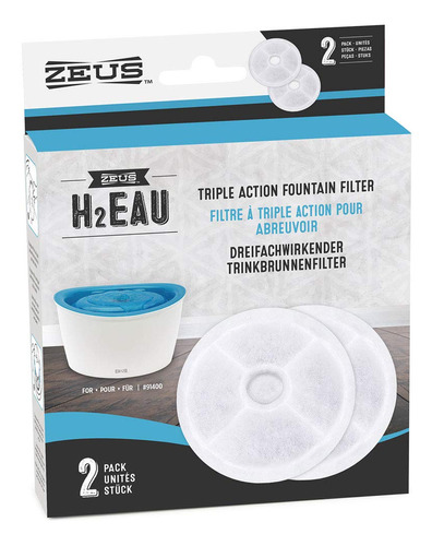 Zeus H2eau - Filtro De Fuente De Agua De Repuesto, Paquete D