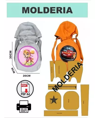 Mochila Escolar con Ruedas, Mochila Grande Infantil. Color Morado.  Estampado Mochila Totto: .es: E…