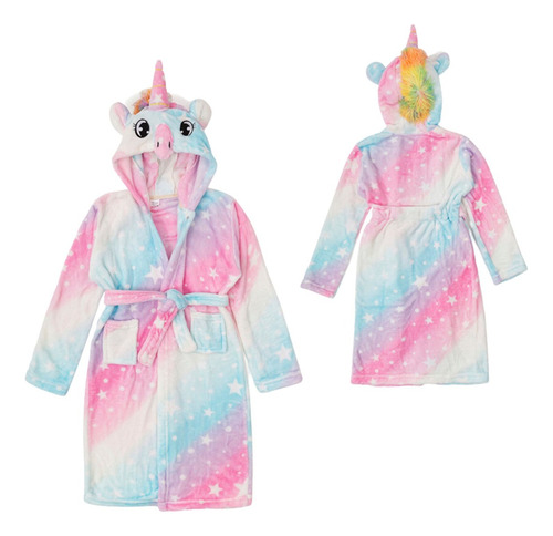 Bata Infantil Unicornio De Baño Peluche 