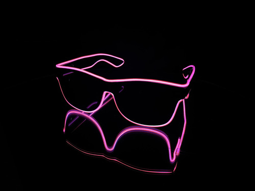 Anteojos Gafas Led Way Luminoso Flogger Neon Cotillon Color Rosa Diseño Lentes Way Led