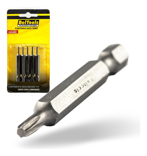 Kit C/ 5 Ponta Bit Torx 50mmx1/4xt30 Beltools