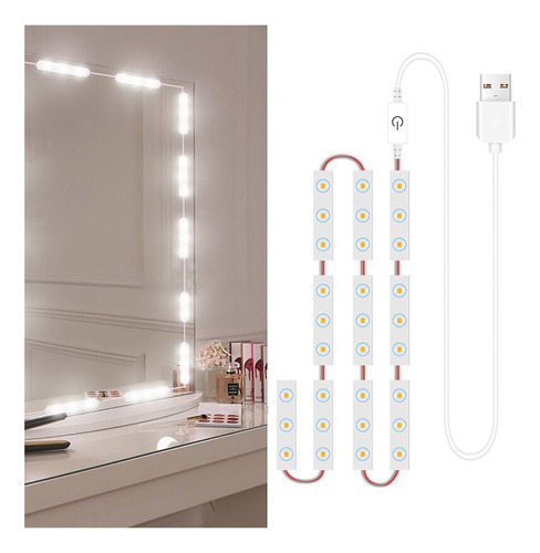 10 Pcs Led Maquiagem Espelho Luzes Dimmable Touch Contro