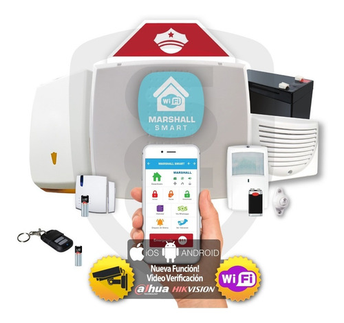 Kit Alarma Inalámbrica Marshall Ip Wifi Aplicacion Para Celular Marshall Smart Alarma Domiciliaria Casa Comercio