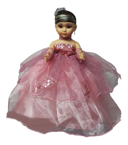 Muñeca Quinceañera Pt Xv 15 Niña Rosa Palo 