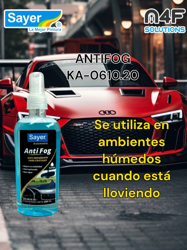 Anti Fog Sayer Anti Empañante Para Cristales Ka-0610 2 Pza