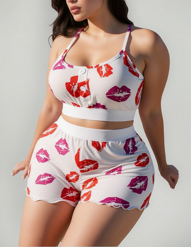 Conjunto De Pijama Verano Mujer Short Y Top De Tirantes