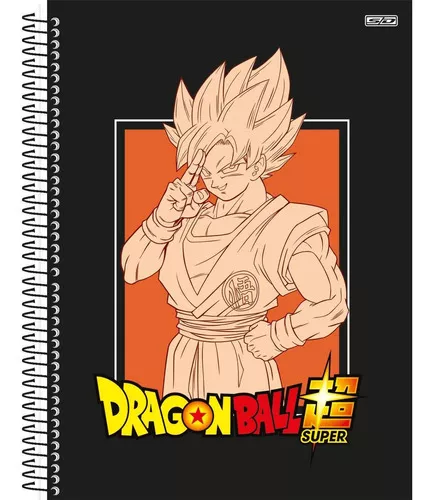 Kit 4 Cadernos Goku Dragon Ball Super Espiral Universitário Cor