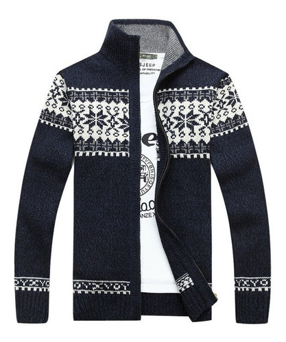 Suéter Jacquard, Chaqueta Informal Para Hombre, Cárdigan De