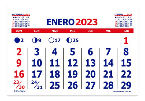 Almanaque Calendario 2024 Mensual 10 X 16 Cm 12 Ml Pack 25u 