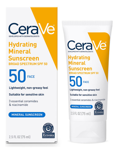 Cerave Mineral De Protección Solar Hidratante Spf50 Rostro