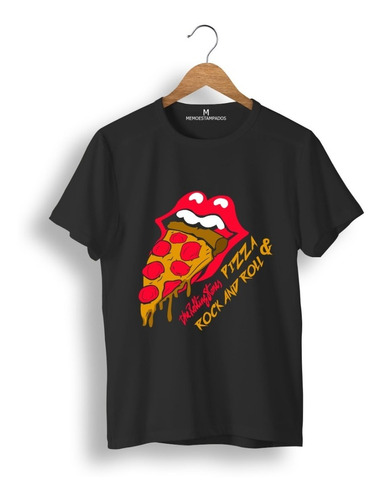 Remera: Pizza & Rock And Roll  Memoestampados