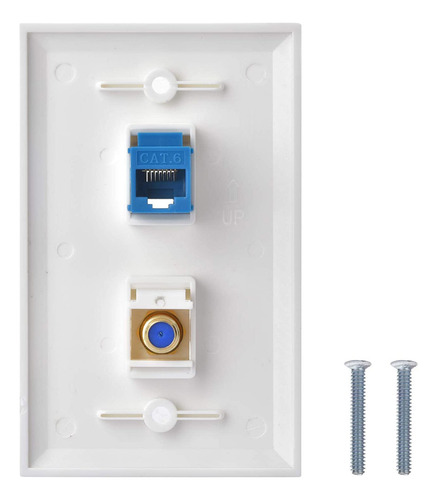 2 Paquetes De Tomas De Pared Coaxiales Ethernet Con 1 Keysto