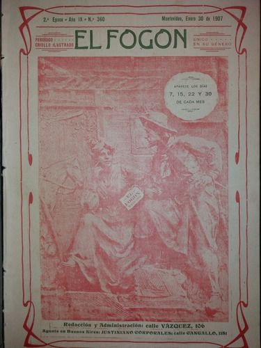 Revista El Fogon 1907 Dalmiro Felippone Y Jose Podesta 