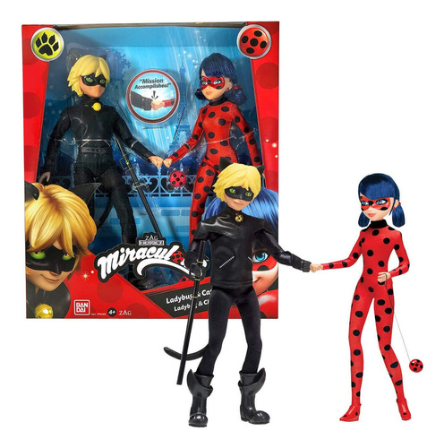 Figuras Cat Noir Y Lady Bug  C/ Accs Shp Tunishop