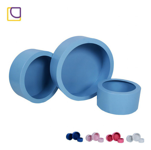 Nichos Redondo Mdf Para Quarto De Bebê E Decoração Kit Com 3 Cor Azul-claro