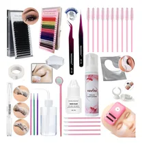 Comprar Kit De Pestañas X Pelo Nagaraku Mix + Extensiones De Colores