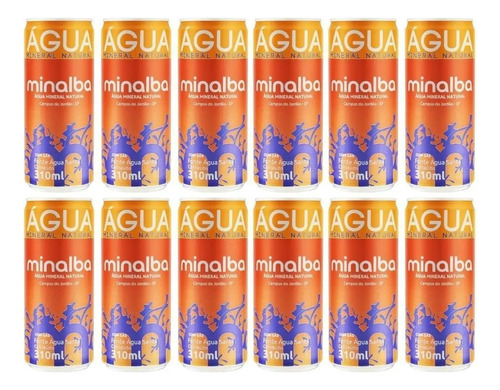 Agua Mineral Minalba Com Gás Lata 310ml -pack Com 12unid