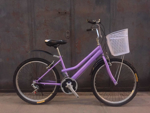 Bicicleta Dama Aro 24 18v Campera Canasta Componentes Taiwan
