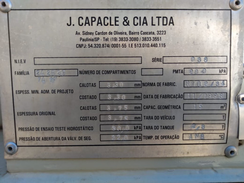 Tanque De Combustível E Agua 15mil Litro 4 Repartições