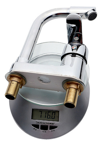 Grifo De Baño De Doble Orificio Con Agua Caliente Y Fría.