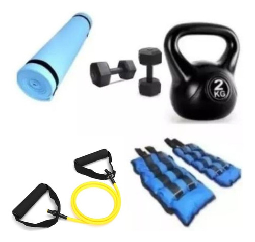 Kit Set De Ejercicio Entrenamiento Gym 5 Art