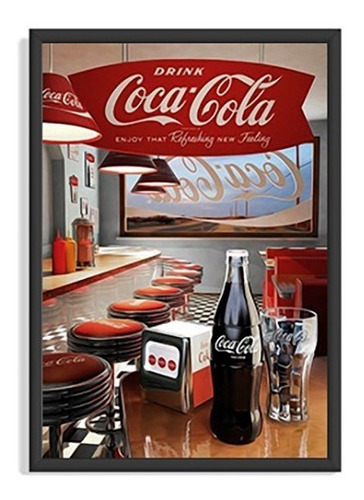 Rdg - Cuadro Cocacola Personalizado Marco Vidrio 30x40 Cms.