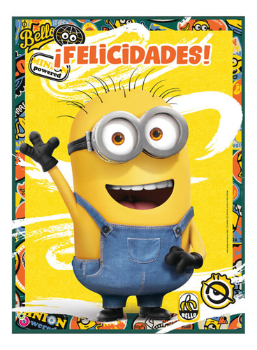 Afiche Minions Cumpleaños Cartel Deco Disney Original