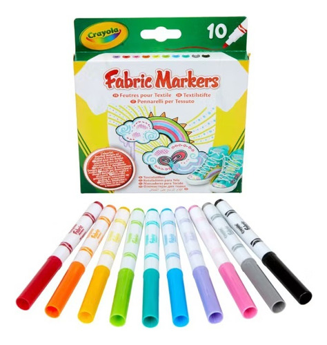 Plumones Marcadores Para Telas Fabric Crayola 12 Colores 