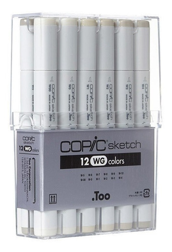 Marcadores Copic Sketch X 12 Warm Grey Grises Calidos