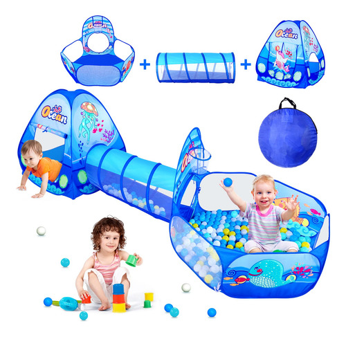 Tienda De Campaña Pigpigpen 3 En 1 Para Niños Con Túnel, Pis