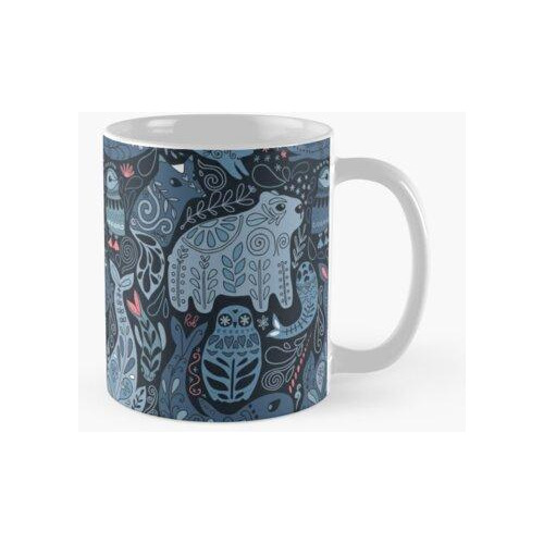 Taza Animales Árticos. Narval, Oso Polar, Ballena, Frailecil