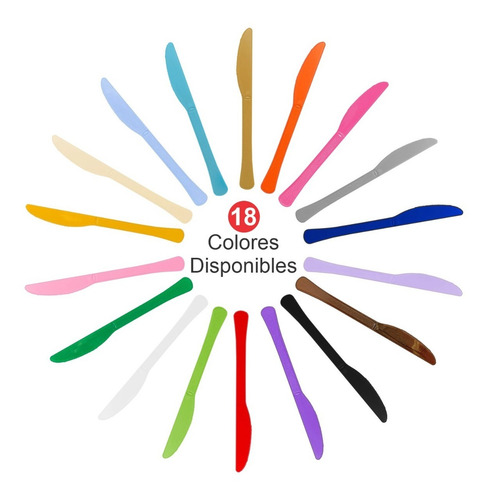 Cuchillos De Plástico Reusable Varios Colores Amscan 40 Pzas