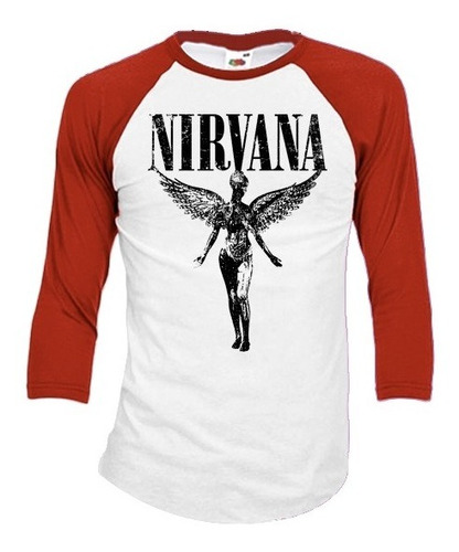 Nirvana Playeras Manga 3/4 Para Hombre Y Mujer