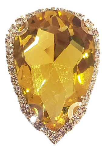 Decena Pedrería Strass Coser Gota Garra 30mm Amarillo