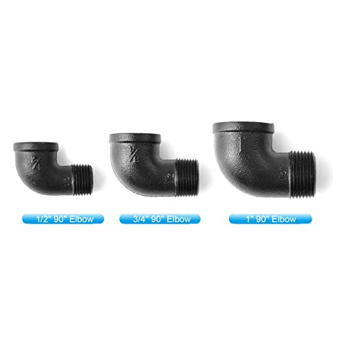 Codo De Tubería De 90 Grados De 1/2 Negro, Codo De 1/...