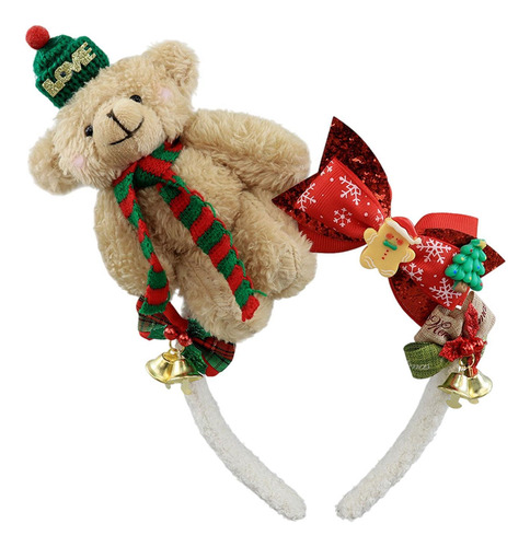 De Diadema De Oso Navideño Banda Para El Cabello De Caqui