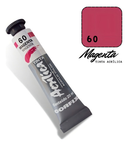 Tinta Acrílica 20ml 060 Magenta Corfix