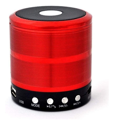 Caixa De Som Portatil Mini Radio Portatil 887 - Vermelho